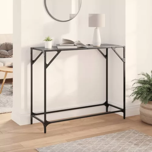  acél tálalóasztal fekete üveglappal 98 x 35 x 81 cm