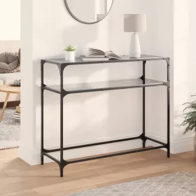  acél tálalóasztal fekete üveglappal 98 x 35 x 81 cm
