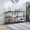  acél tálalóasztal fekete üveglappal 158,5 x 30 x 81 cm