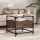  barna tölgy színű acél dohányzóasztal üveglappal 50x50x45 cm