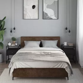  2 db fekete szerelt fa éjjeliszekrény 40 x 40 x 55 cm