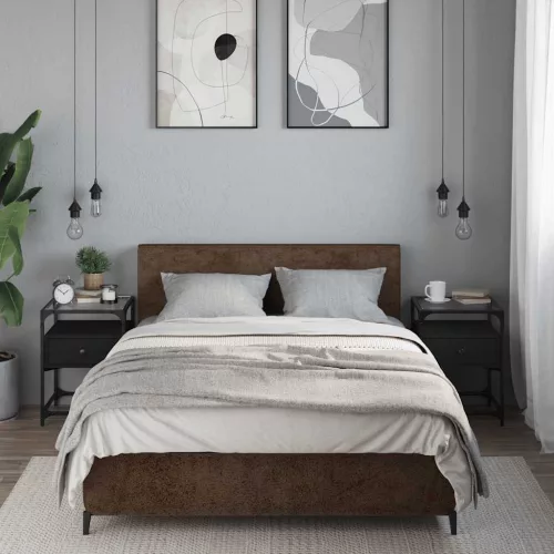  2 db fekete szerelt fa éjjeliszekrény 40 x 40 x 55 cm