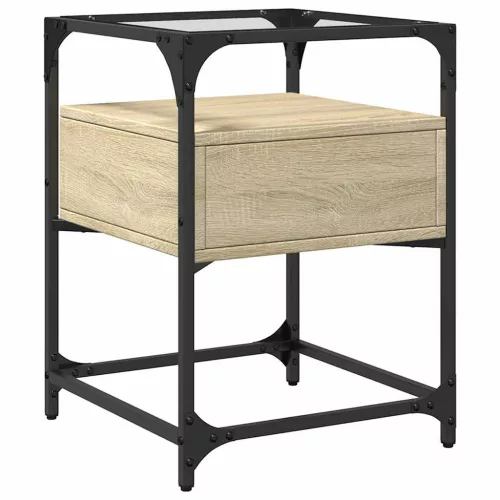  sonoma tölgy színű szerelt fa éjjeliszekrény 40 x 40 x 55 cm