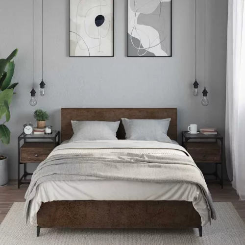  2 db barna tölgy színű szerelt fa éjjeliszekrény 40x40x55 cm