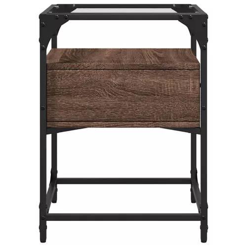  2 db barna tölgy színű szerelt fa éjjeliszekrény 40x40x55 cm