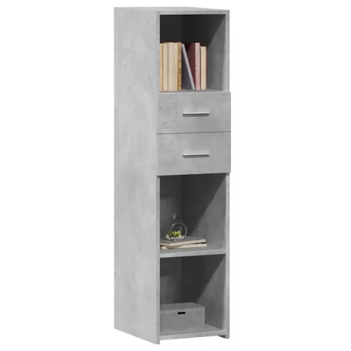  betonszürke szerelt fa magasszekrény 30 x 42,5 x 124 cm