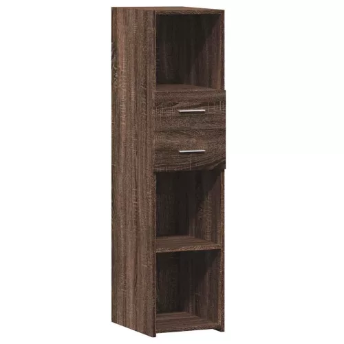  barna tölgy színű szerelt fa magasszekrény 30 x 42,5 x 124 cm
