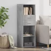  betonszürke szerelt fa magasszekrény 40 x 42,5 x 124 cm