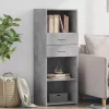  betonszürke szerelt fa magasszekrény 45 x 42,5 x 124 cm