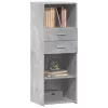  betonszürke szerelt fa magasszekrény 45 x 42,5 x 124 cm