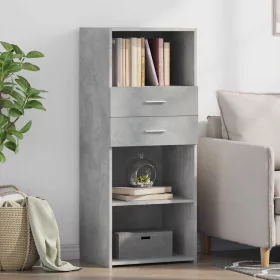  betonszürke szerelt fa magasszekrény 50 x 42,5 x 124 cm
