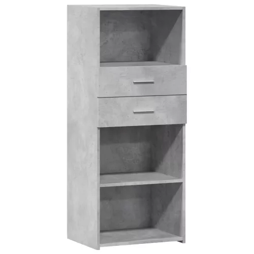  betonszürke szerelt fa magasszekrény 50 x 42,5 x 124 cm