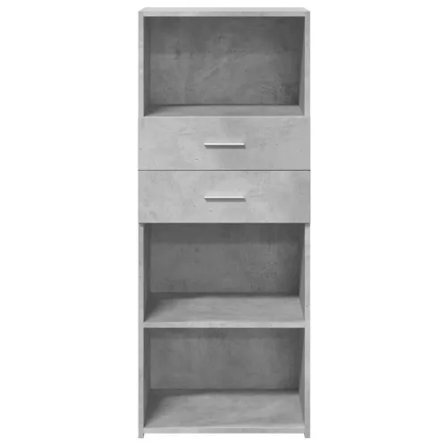  betonszürke szerelt fa magasszekrény 50 x 42,5 x 124 cm