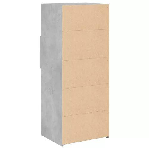  betonszürke szerelt fa magasszekrény 50 x 42,5 x 124 cm