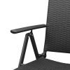 VID 2 db fekete rakásolható polyrattan kerti szék