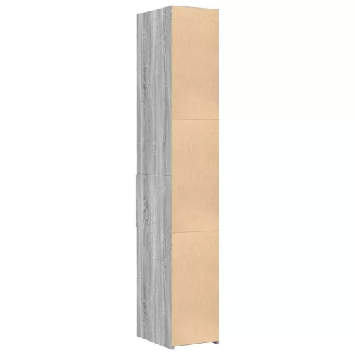  szürke sonoma színű szerelt fa magasszekrény 30 x 42,5 x 185 cm