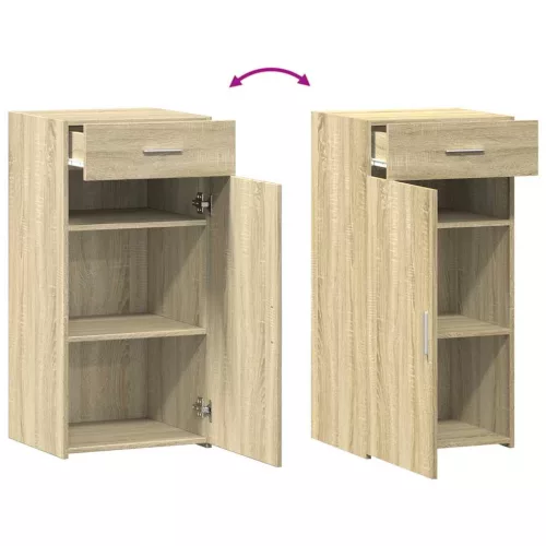  sonoma tölgy színű szerelt fa tálalószekrény 45 x 42,5 x 93 cm