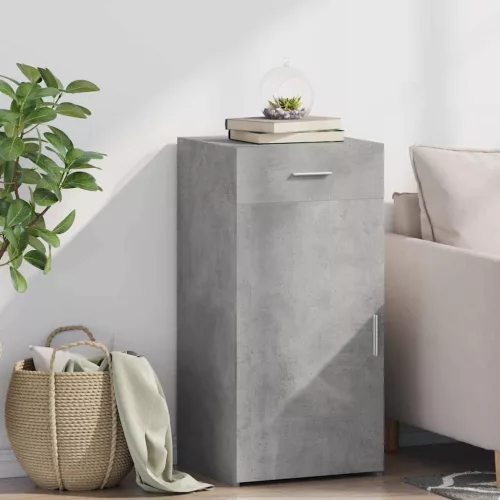  betonszürke szerelt fa tálalószekrény 45 x 42,5 x 93 cm