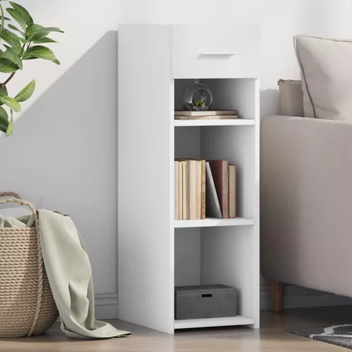  fehér szerelt fa tálalószekrény 30 x 42,5 x 93 cm