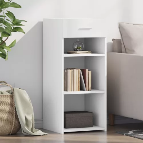  fehér szerelt fa tálalószekrény 40 x 42,5 x 93 cm