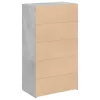  betonszürke szerelt fa magasszekrény 70 x 41 x 124 cm