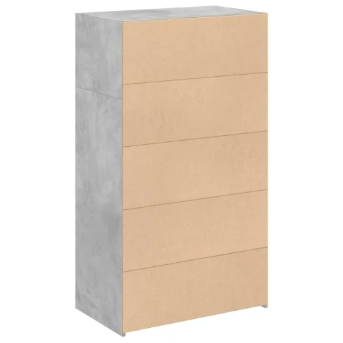  betonszürke szerelt fa magasszekrény 70 x 41 x 124 cm