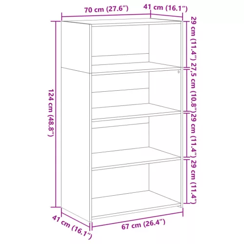  betonszürke szerelt fa magasszekrény 70 x 41 x 124 cm
