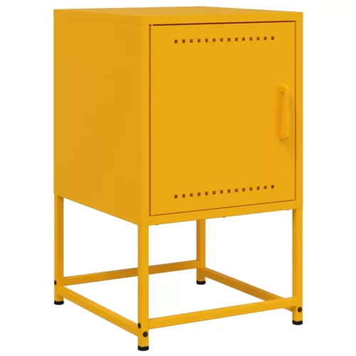  mustársárga acél éjjeliszekrény 36x39x60,5 cm