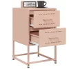  rózsaszín acél éjjeliszekrény 36x39x60,5 cm