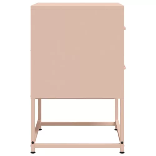  2 db rózsaszín acél éjjeliszekrény 36x39x60,5 cm