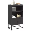  fekete acél magasszekrény 68,5x38,5x123,5 cm