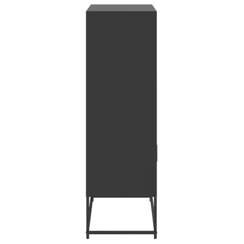  fekete acél magasszekrény 68,5x38,5x123,5 cm