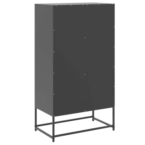  fekete acél magasszekrény 68,5x38,5x123,5 cm