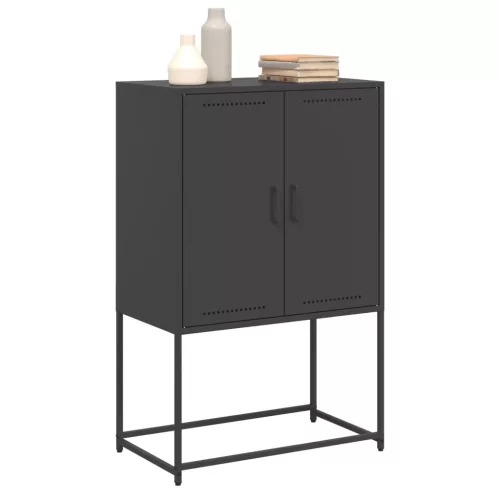  fekete acél magasszekrény 68,5 x 38,5 x 107 cm