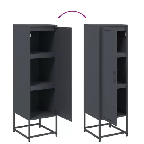  antracitszürke acél magasszekrény 36 x 39 x 123 cm