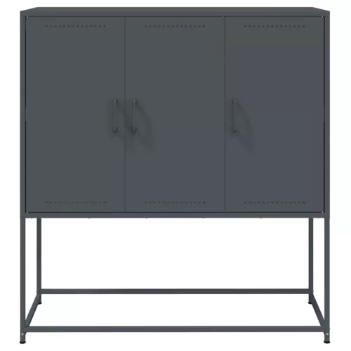  antracitszürke acél magasszekrény 100,5 x 39 x 107 cm