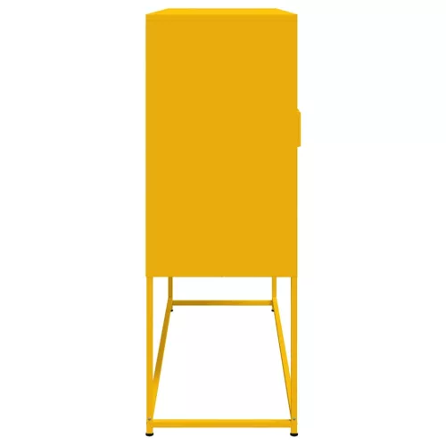  mustársárga acél magasszekrény 100,5 x 39 x 107 cm