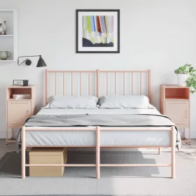  2 db rózsaszín acél éjjeliszekrény 36 x 39 x 78 cm