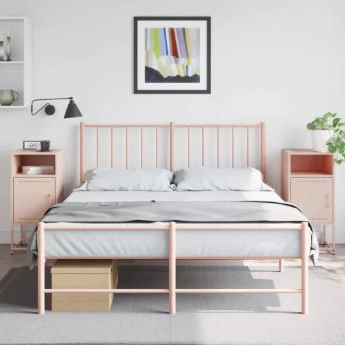  2 db rózsaszín acél éjjeliszekrény 36 x 39 x 78 cm