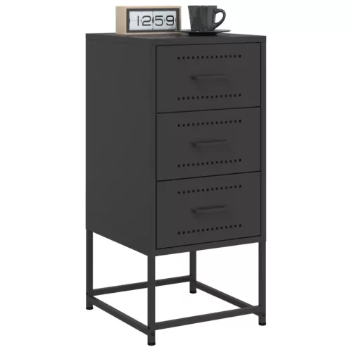  fekete acél éjjeliszekrény 36 x 39 x 78 cm