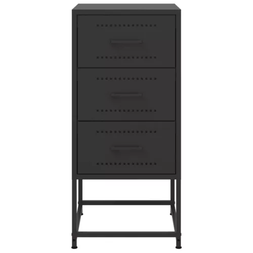  fekete acél éjjeliszekrény 36 x 39 x 78 cm