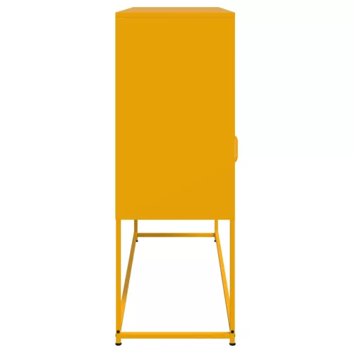  mustársárga acél tálalószekrény 100,5 x 39 x 107 cm