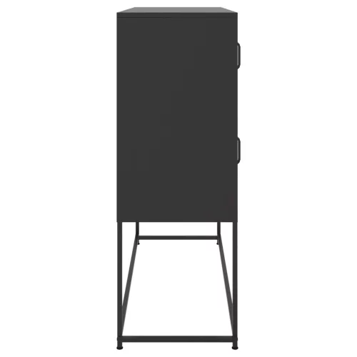  fekete acél tálalószekrény 100,5 x 39 x 107 cm