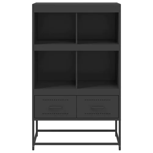  fekete acél magasszekrény 68x39x111,5 cm