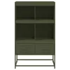  olívazöld acél magasszekrény 68x39x111,5 cm