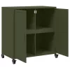  olívazöld acél tálalószekrény 68x39x72 cm