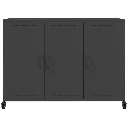  fekete acél tálalószekrény 100,5 x 39 x 72 cm