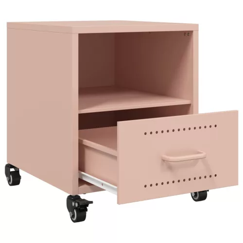  rózsaszín acél éjjeliszekrény 36x39x43,5 cm