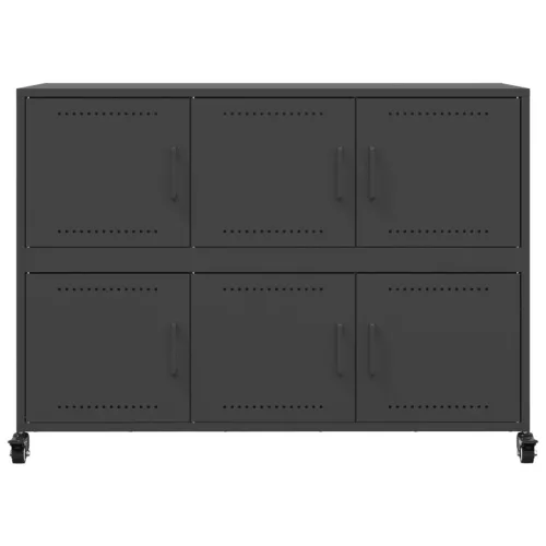  fekete acél tálalószekrény 100,5 x 39 x 72 cm