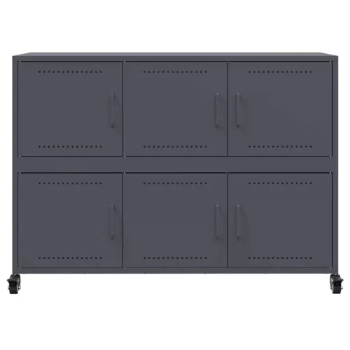  antracitszürke acél tálalószekrény 100,5 x 39 x 72 cm